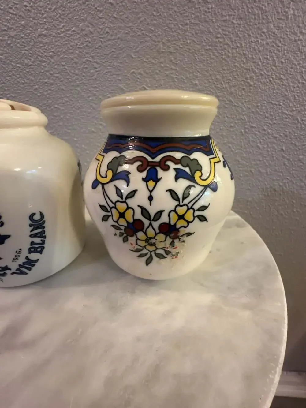 Pair of Vintage-Style French Ceramic Mustard Pots